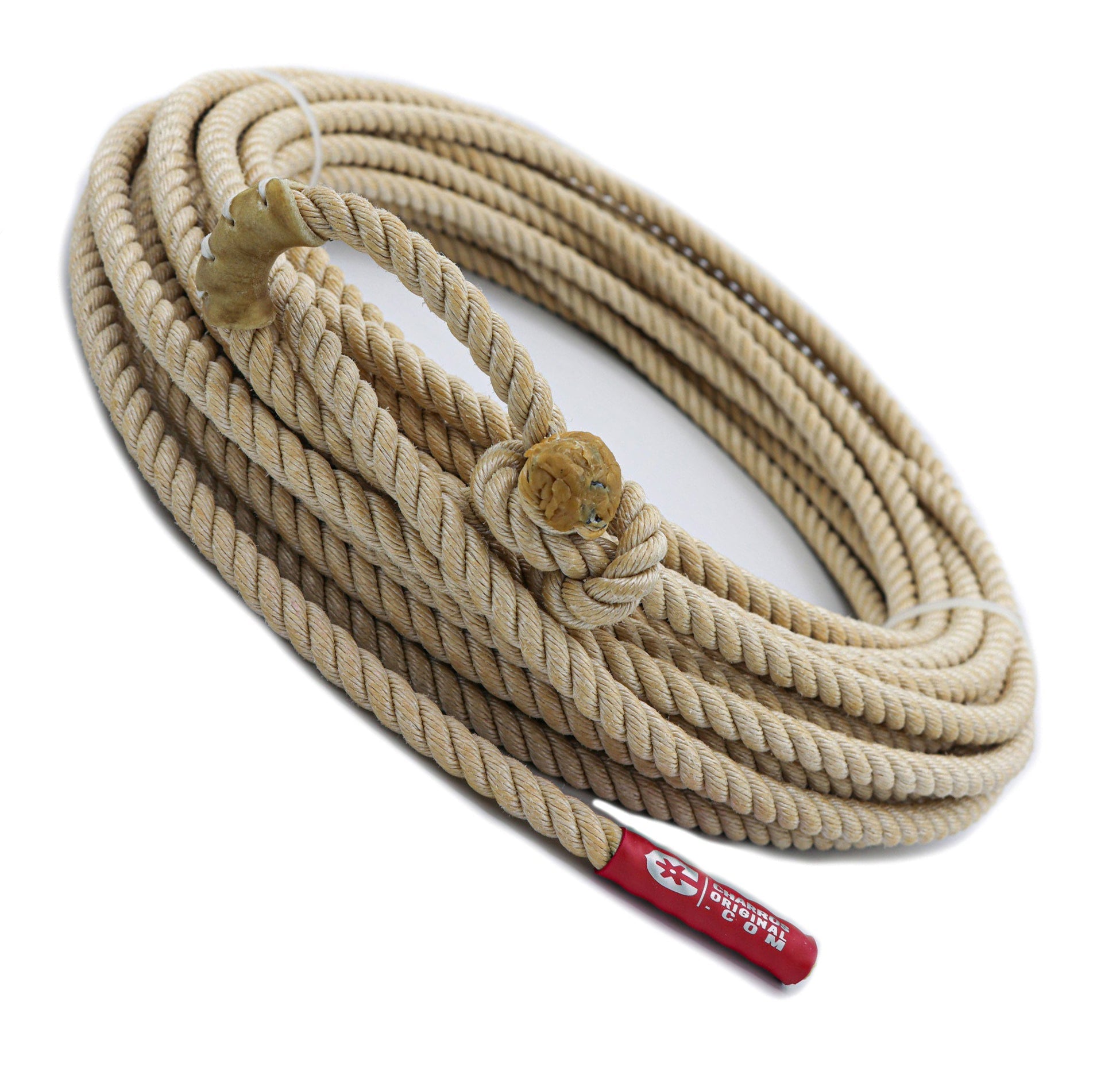 60Ft Tan Poly Nylon 10.5mm Brown Rope Lasso Soga Plomo - M-Royal Saddles