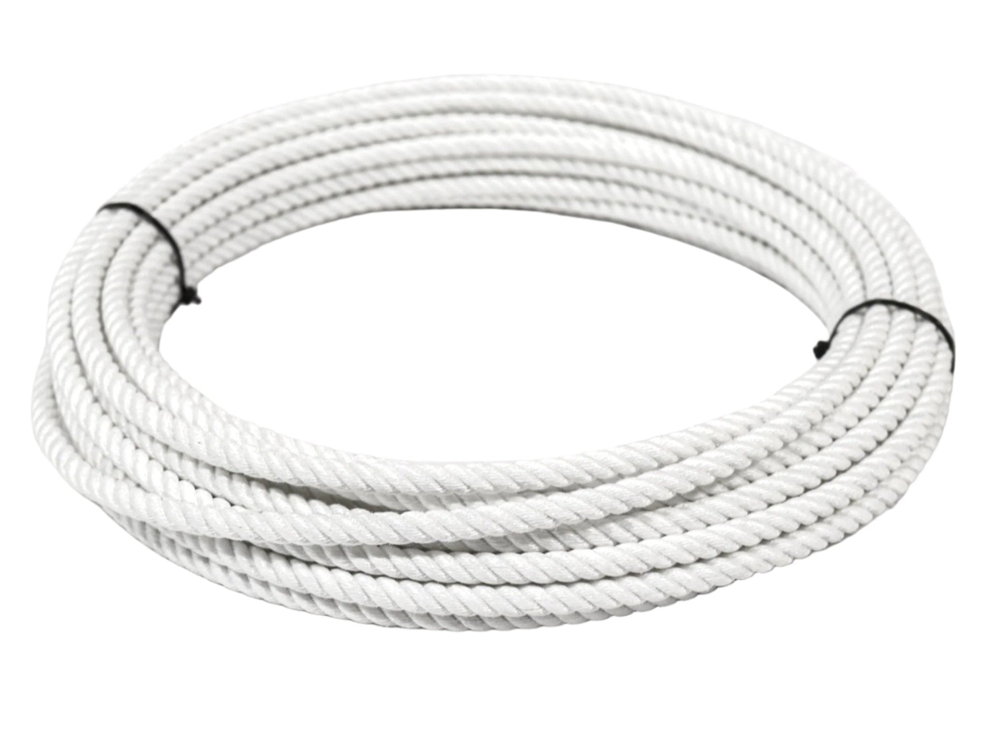 100 Ft White Soga de Plomo 11mm Lead Core Lariat Rope - M - Royal Saddles - Ropes/Sogas