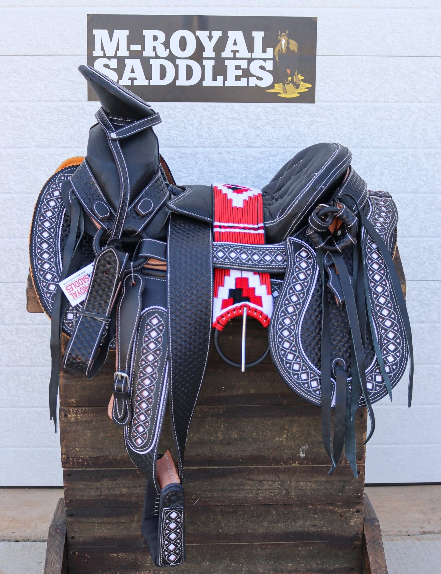 15" Black Charro Cola Montura Saddlebags - M - Royal Saddles - Charro Saddles/Monturas