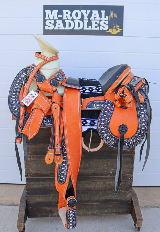 15" Miel Charro Montura Saddle - M - Royal Saddles - Charro Saddles/Monturas