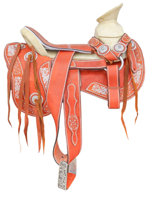 15" Montura Charra Pintada Charro Mexican Horse Saddle - M - Royal Saddles - Charro Saddles/Monturas