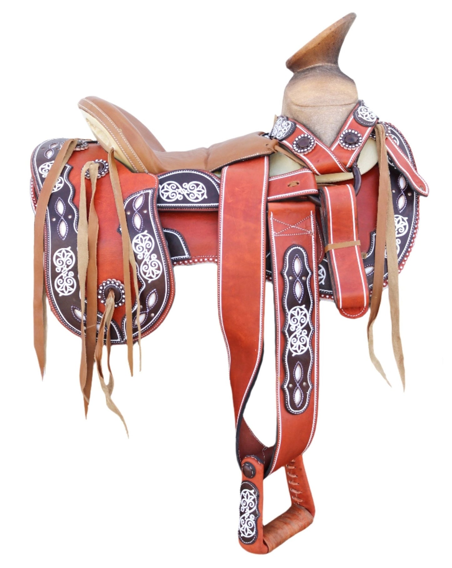 15 " Montura Chedron Charro Horse Saddle Pintada - M - Royal Saddles - Charro Saddles/Monturas