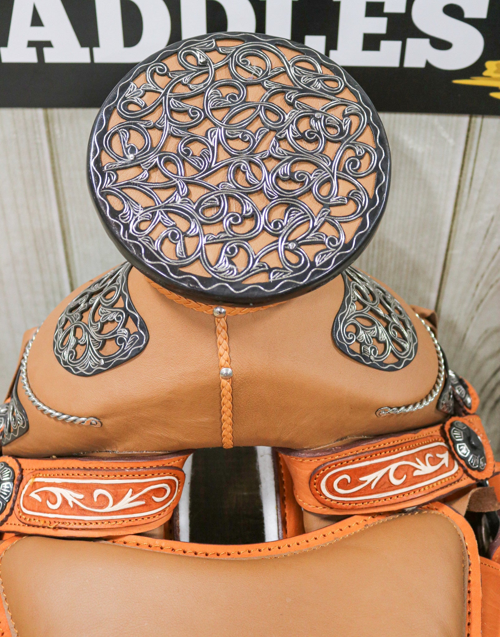 15.5" Miel Montura Pintada Fina Acero Horse Mexican Saddle - M - Royal Saddles - Charro Saddles/Monturas