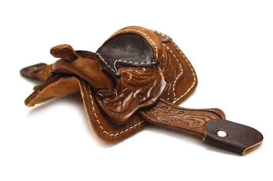 2" Brown Western Miniature Saddle - M - Royal Saddles - Decor & Gifts