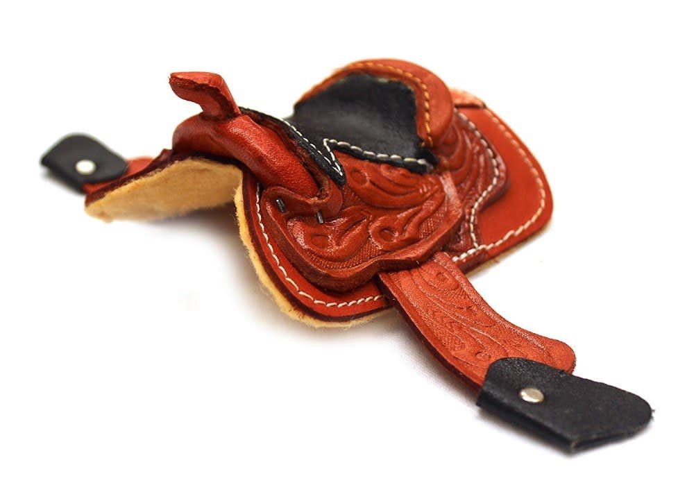 2" Burgundy Western Miniature Saddle - M - Royal Saddles - Decor & Gifts