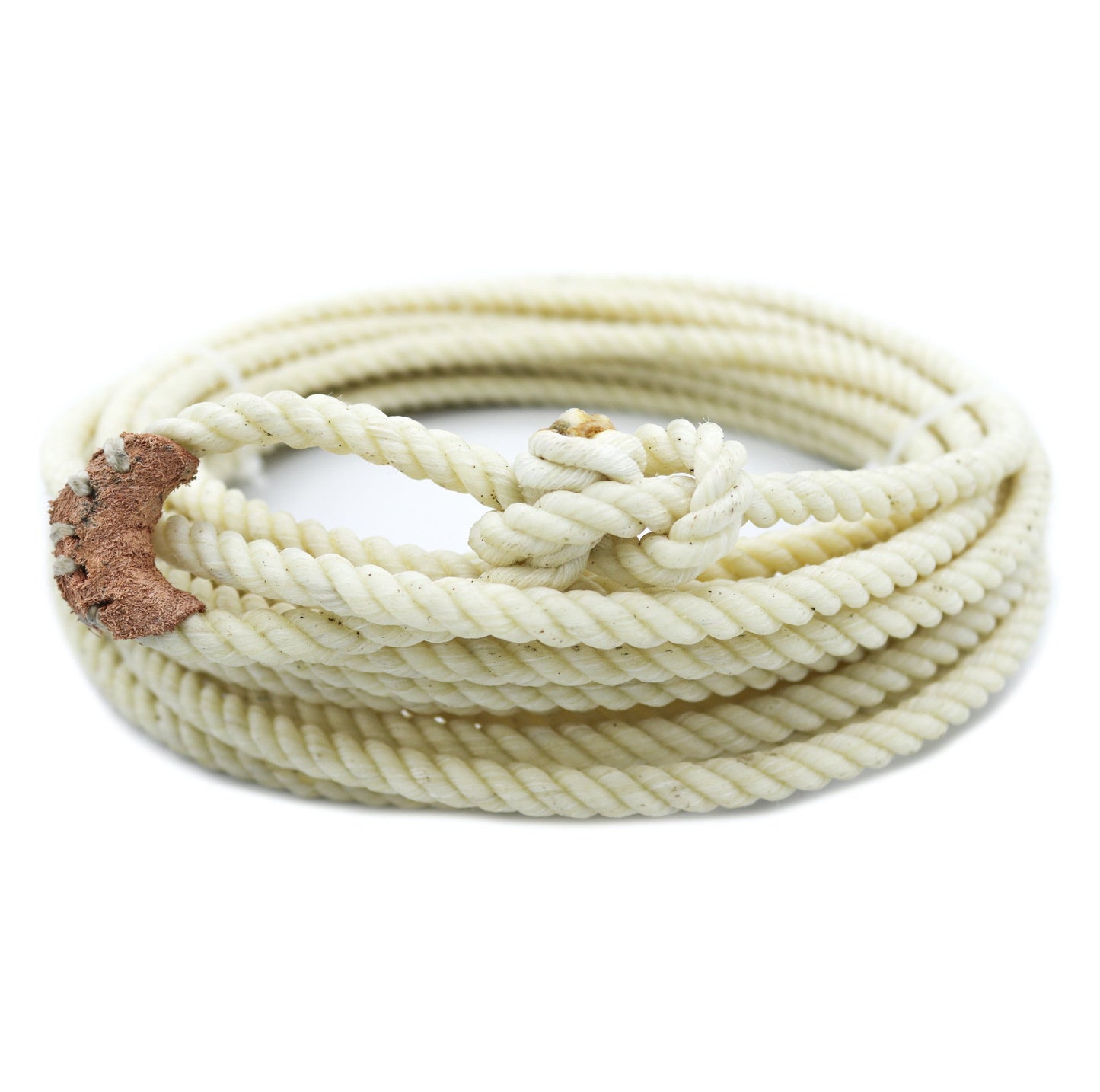 30 FT White Western Adult Lasso Rope Rodeo - M - Royal Saddles - Ropes/Sogas