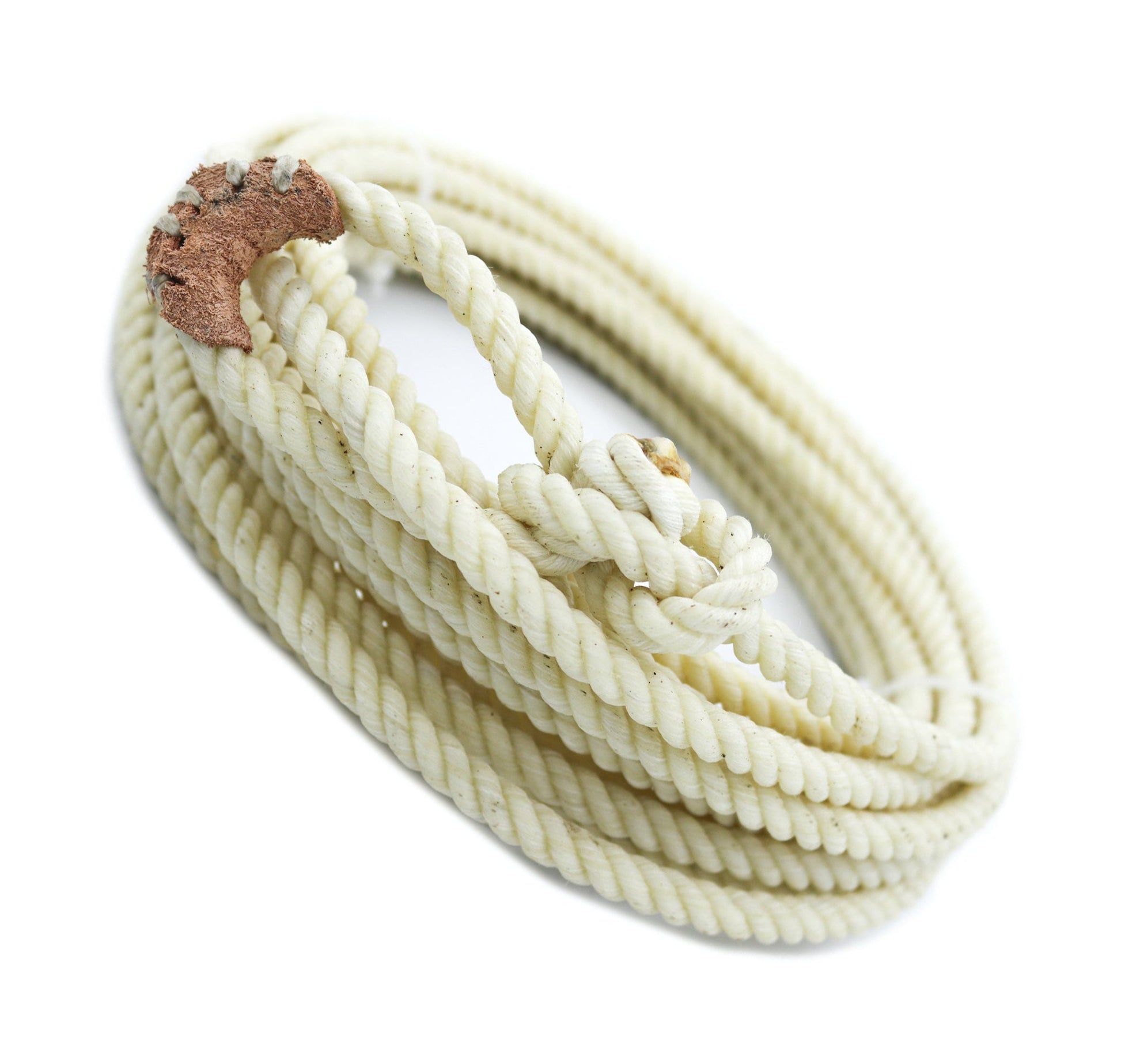 30 FT White Western Adult Lasso Rope Rodeo - M - Royal Saddles - Ropes/Sogas