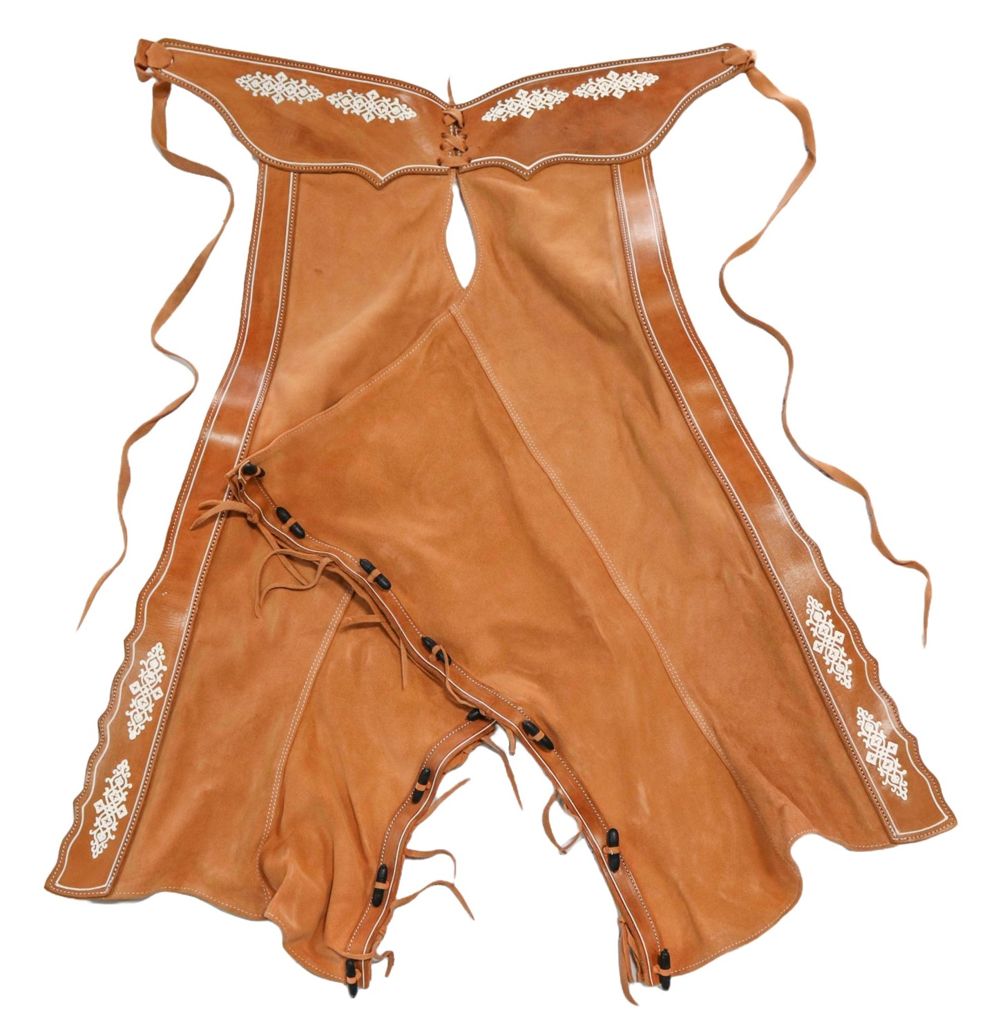 38" Chaparreras Miel Floral Design Chaps Suede Charros Charras - M - Royal Saddles - Charro Polainas/Chaps