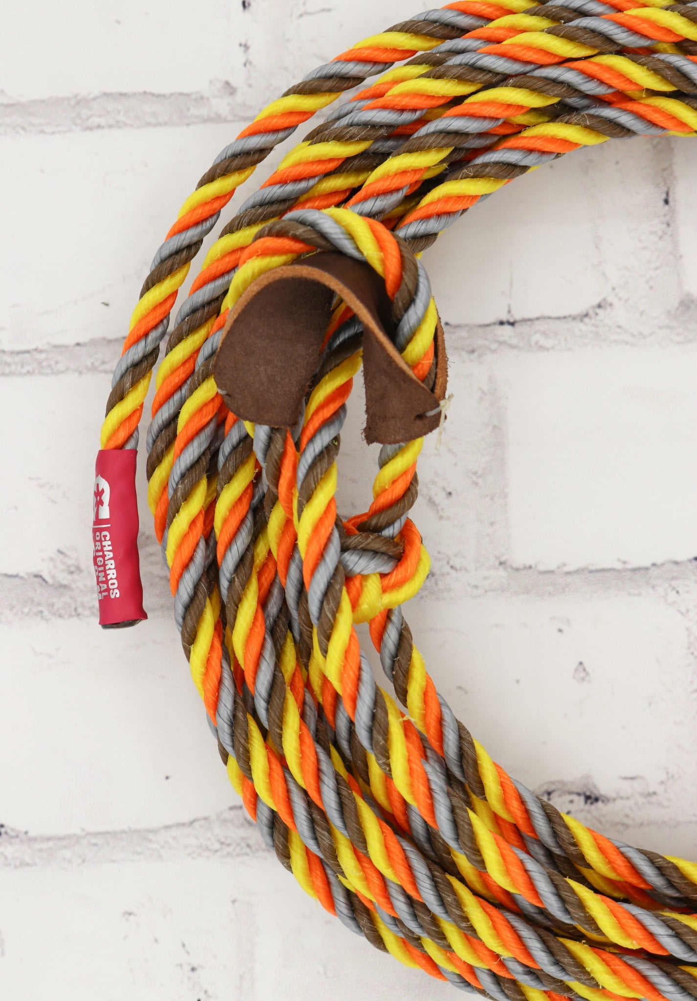 39 FT. Charro Trick Rope Yellow/Orange/Brown Soga Para Florear - M - Royal Saddles - Ropes/Sogas