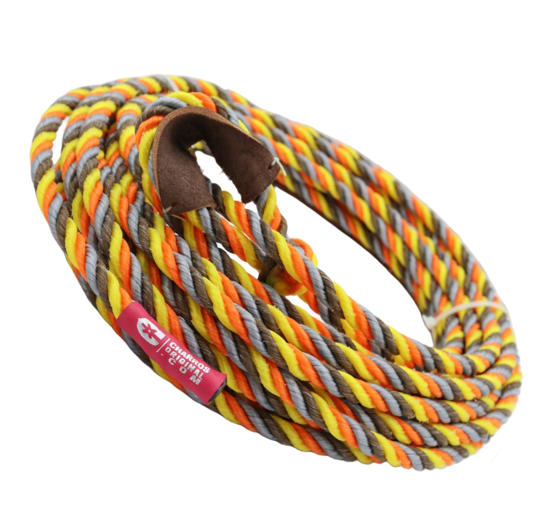 39 FT. Charro Trick Rope Yellow/Orange/Brown Soga Para Florear - M - Royal Saddles - Ropes/Sogas