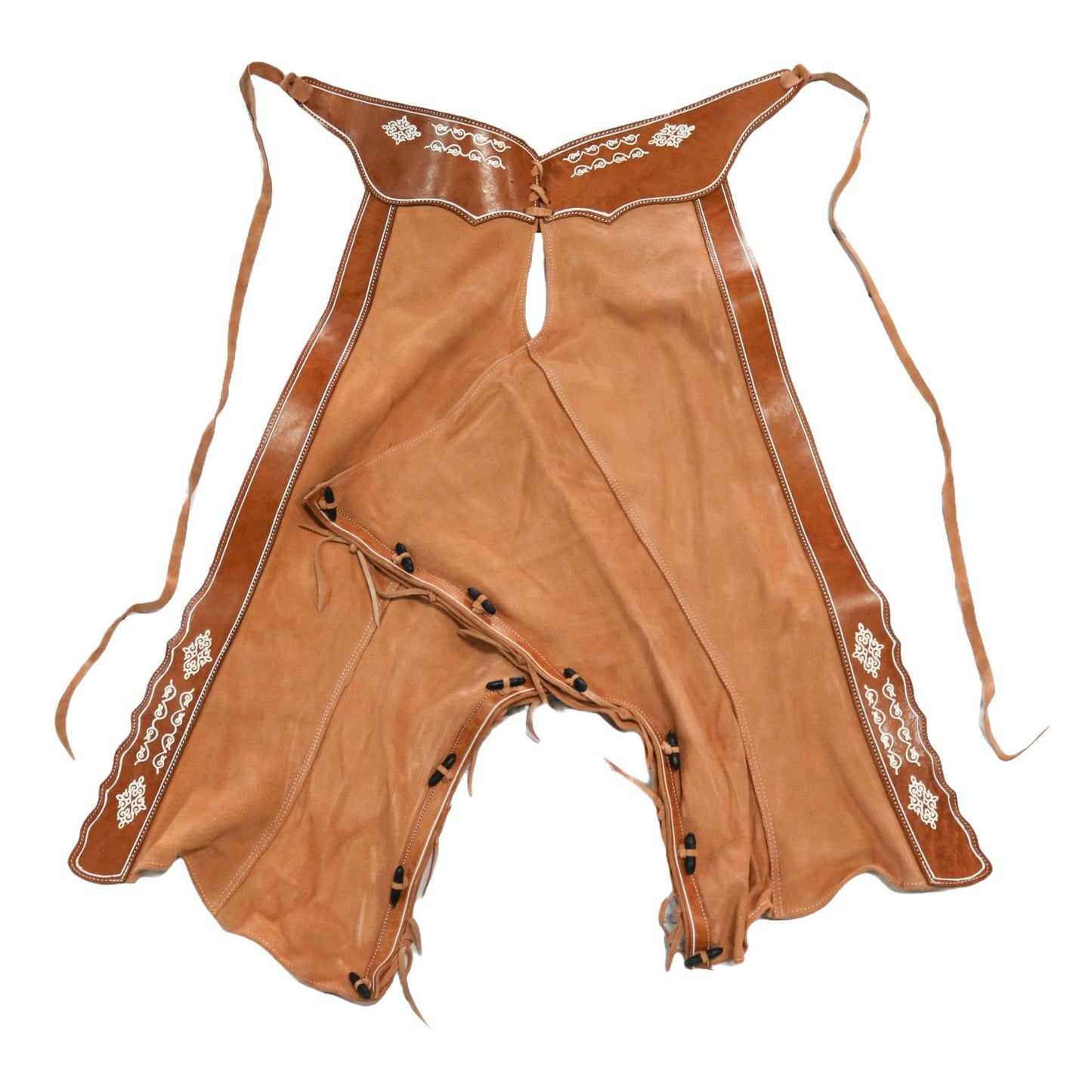 40" Design Charros Chaps Suede Chaparreras De Gamuza - M - Royal Saddles - Charro Polainas/Chaps