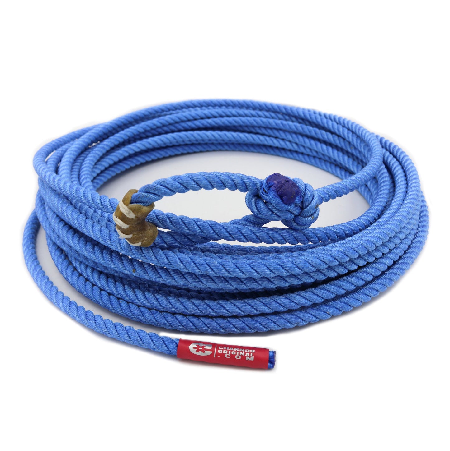 50 ft Blue 10mm Soga De Plomo Rope Poly - Nylon Lasso - M - Royal Saddles - Ropes/Sogas