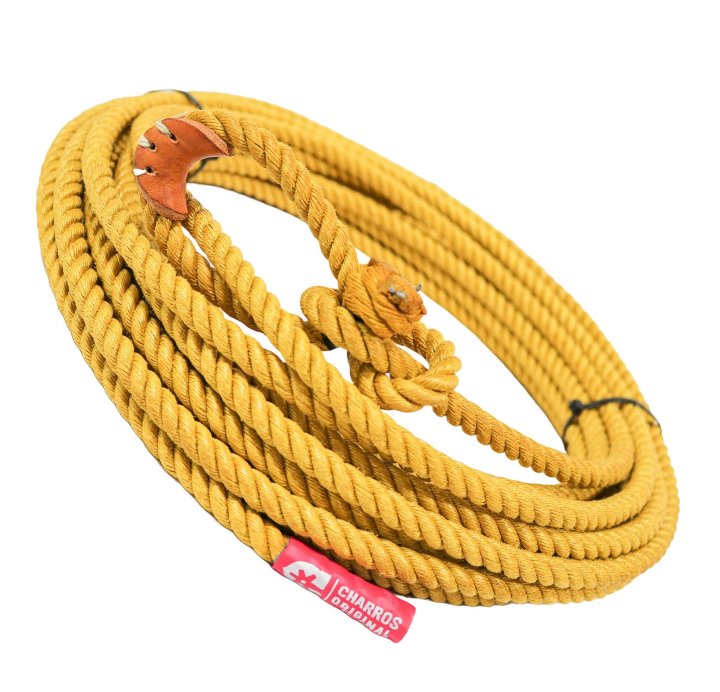 50 Ft Poly Nylon 11mm Lead Rope Yellow Soga De Plomo - M - Royal Saddles - Ropes/Sogas