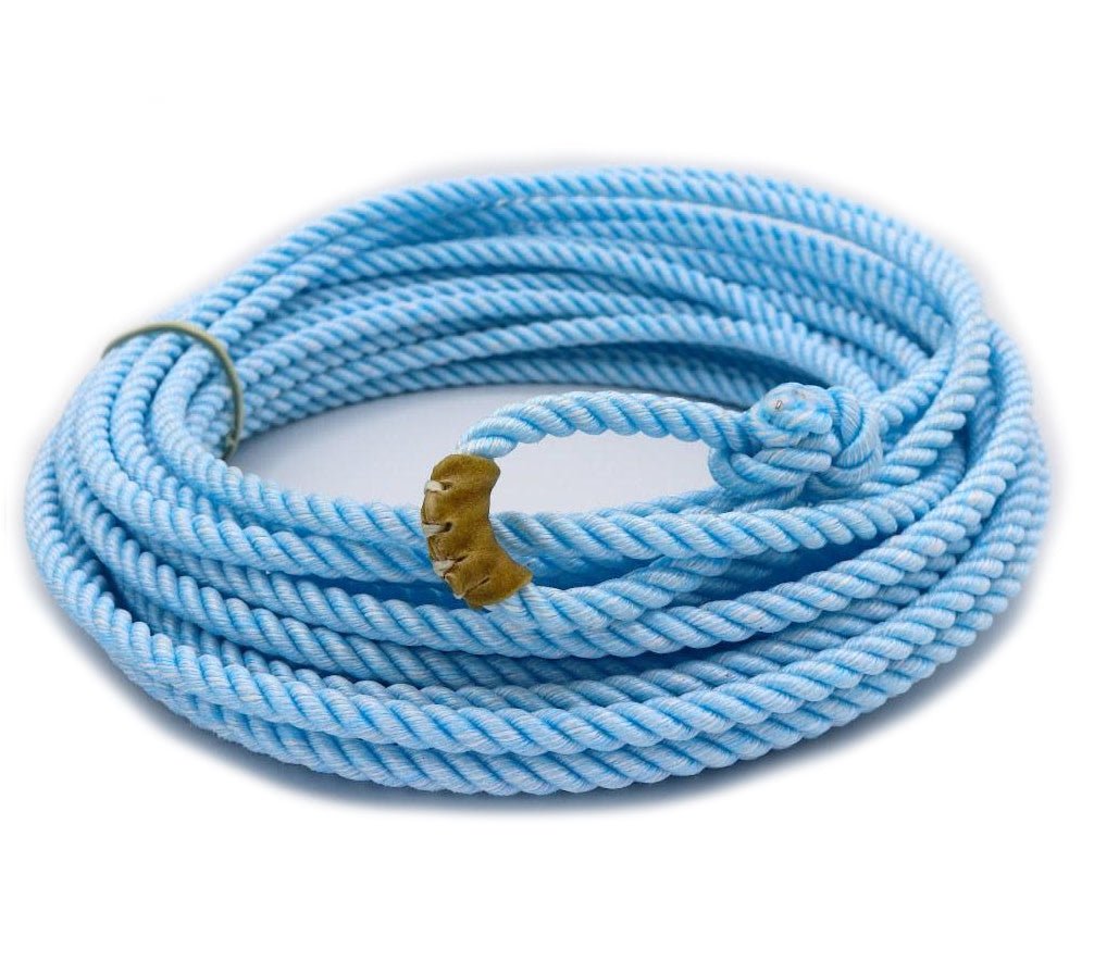 50 Ft Poly - Nylon Soga 10.25mm Plomo Light Blue Lasso Rope - M - Royal Saddles - Ropes/Sogas