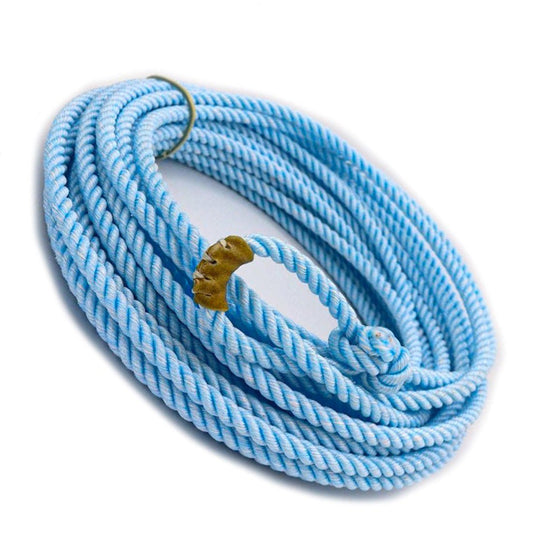 50 Ft Poly - Nylon Soga 10.25mm Plomo Light Blue Lasso Rope - M - Royal Saddles - Ropes/Sogas