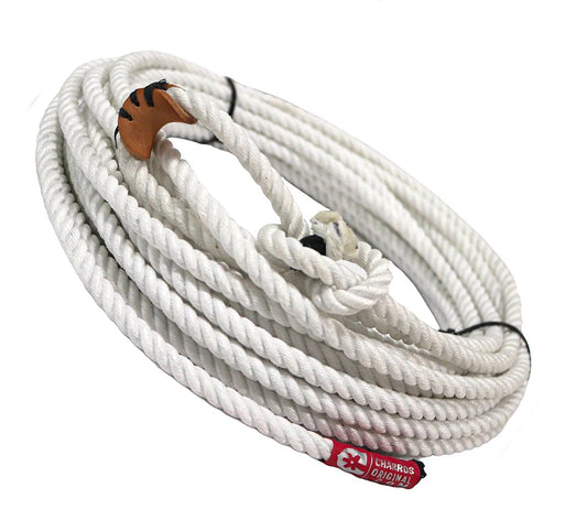 50 FT White 11mm Charro Soga De Plomo Poly Lead Core Rope - M - Royal Saddles - Ropes/Sogas