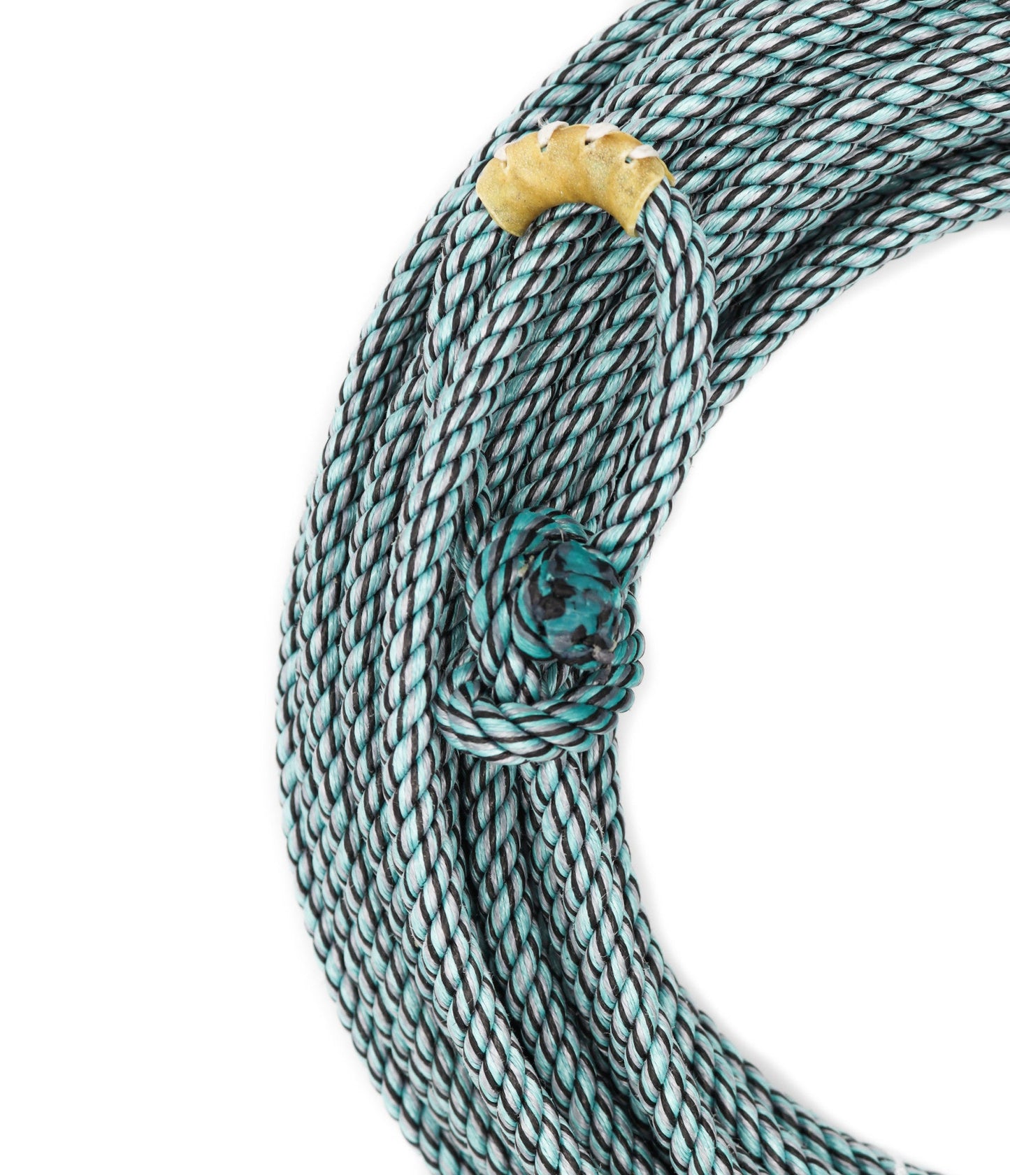 60 Ft Blue/Multi 10.5mm Plomo Poly - Nylon Lead Rope Soga - M - Royal Saddles - Ropes/Sogas