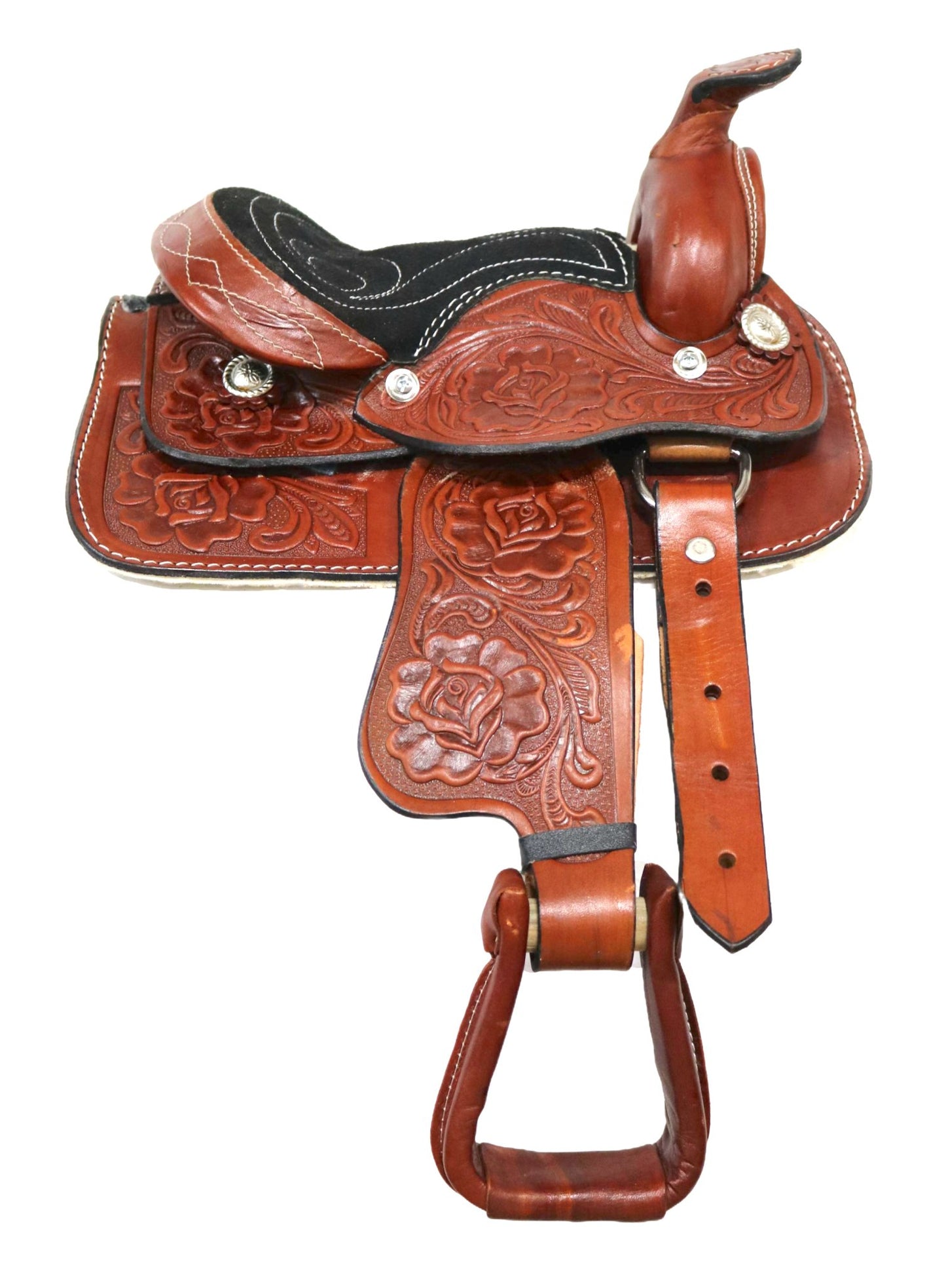 8" Red Toddler Infant New Born Size Toddler Mini Horse saddle - M - Royal Saddles - Mini/Pony Saddles