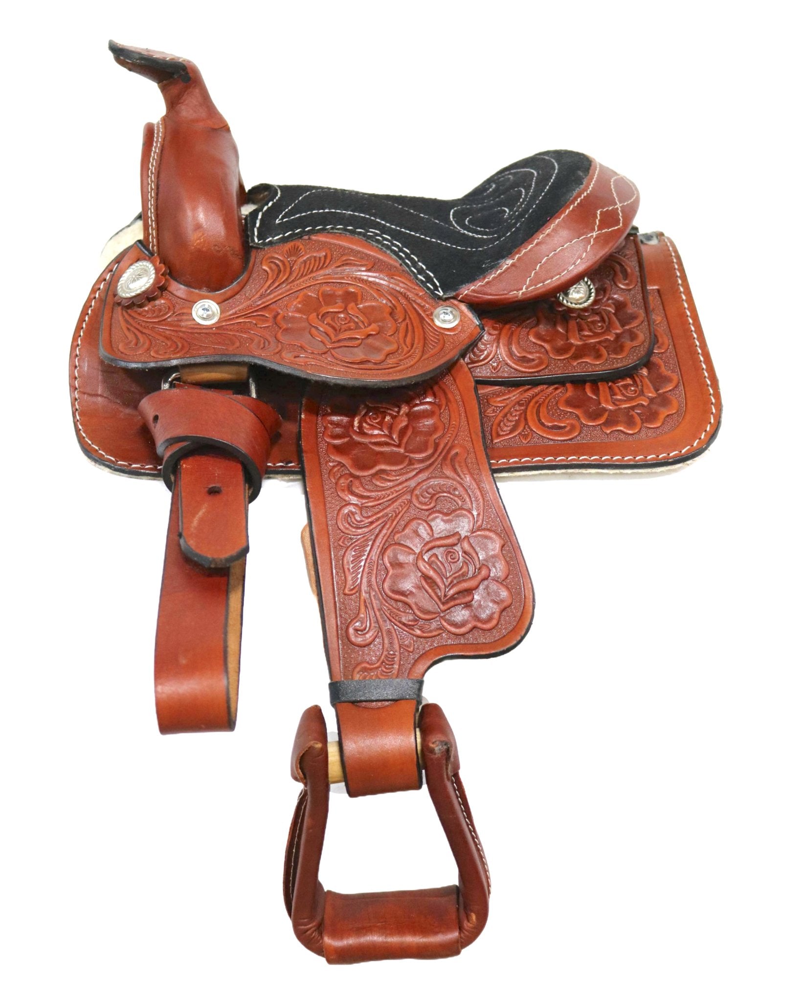 8" Red Toddler Infant New Born Size Toddler Mini Horse saddle - M - Royal Saddles - Mini/Pony Saddles