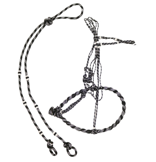 Black Bosalillo Charro De Nylon Horse Bosal Set - M - Royal Saddles - Charro Bozal