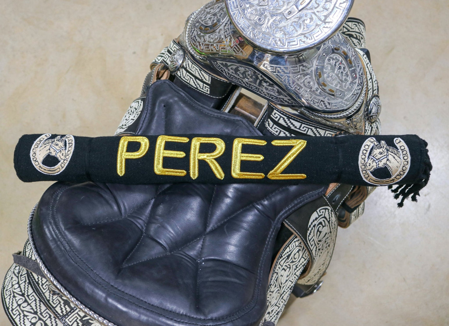 Black Perez Sarape Charro Montura - M - Royal Saddles - Sarapes