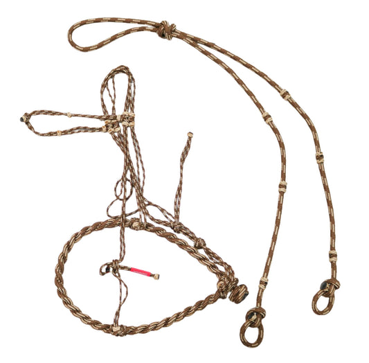 Brown Bosal Charro Cabresto Riendas Headstall - M - Royal Saddles - Charro Bozal