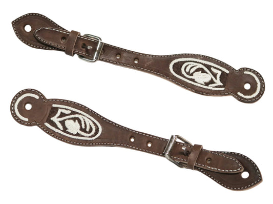 Brown Charro Correones Espuelas Piteadoso Spur Straps - M - Royal Saddles - Charro Spurs Strap