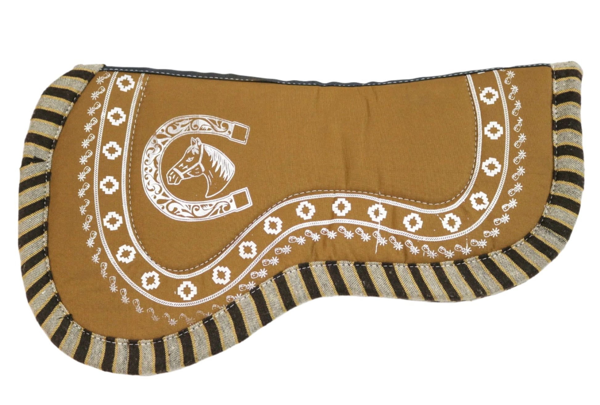 Brown Charros Saddle Pad Carona Cola de Pato Caballo - M - Royal Saddles - Charro Pads/Caronas