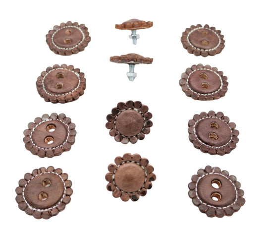 Brown Juego De Chapetones Cafe Monturas Charras - M - Royal Saddles - Charro Saddle Parts