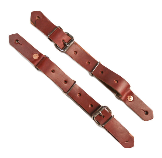 Bull Riding Red Latigo Leather Spurs Straps - M - Royal Saddles - 