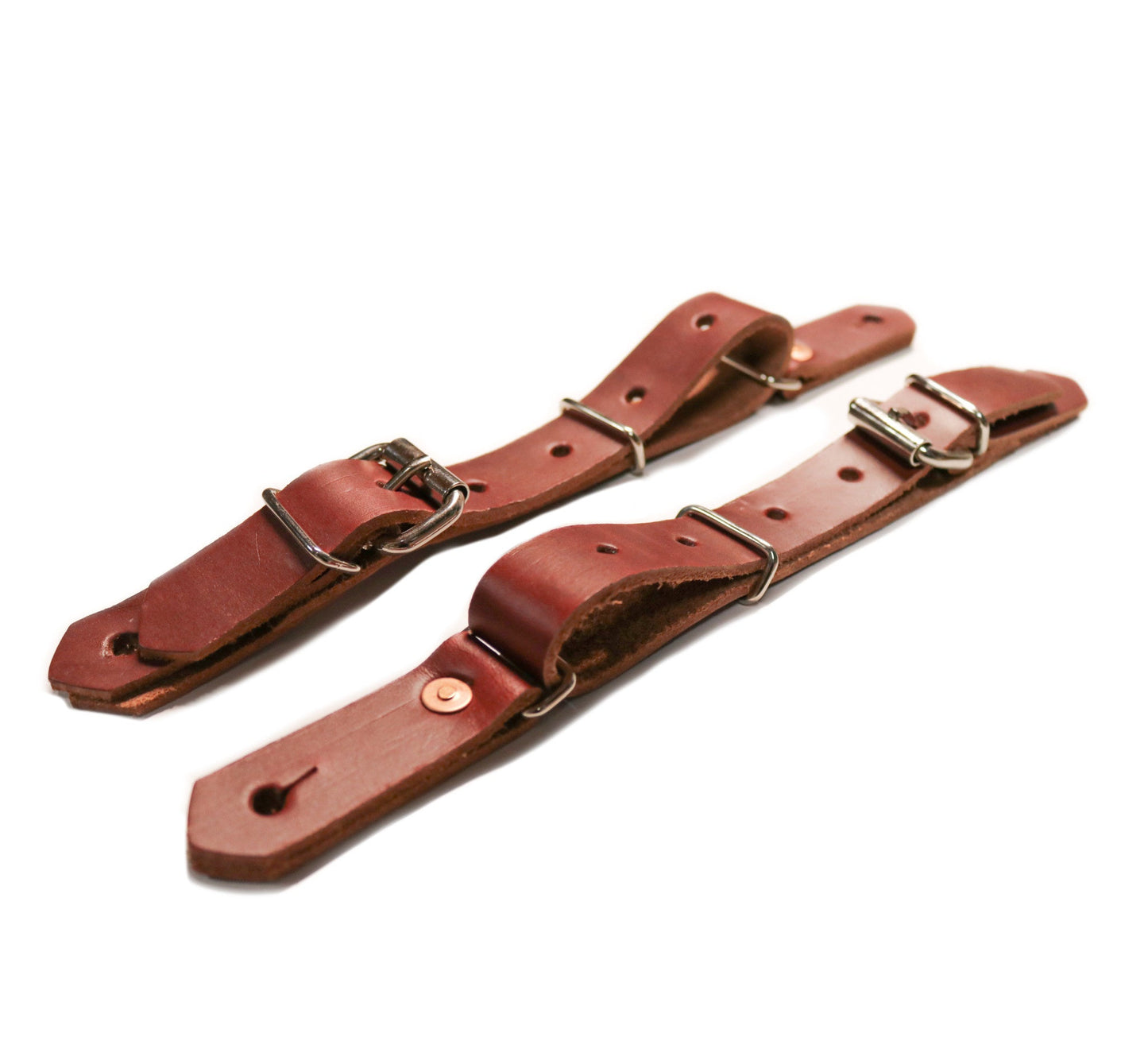 Bull Riding Red Latigo Leather Spurs Straps - M - Royal Saddles - 