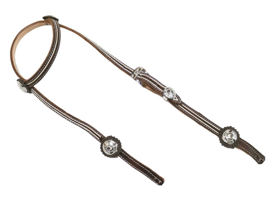 Cafe Piteada Cabezada Con Herraje De Acero Inoxidable Headstall - M - Royal Saddles - Charro Headstalls/Cabezada