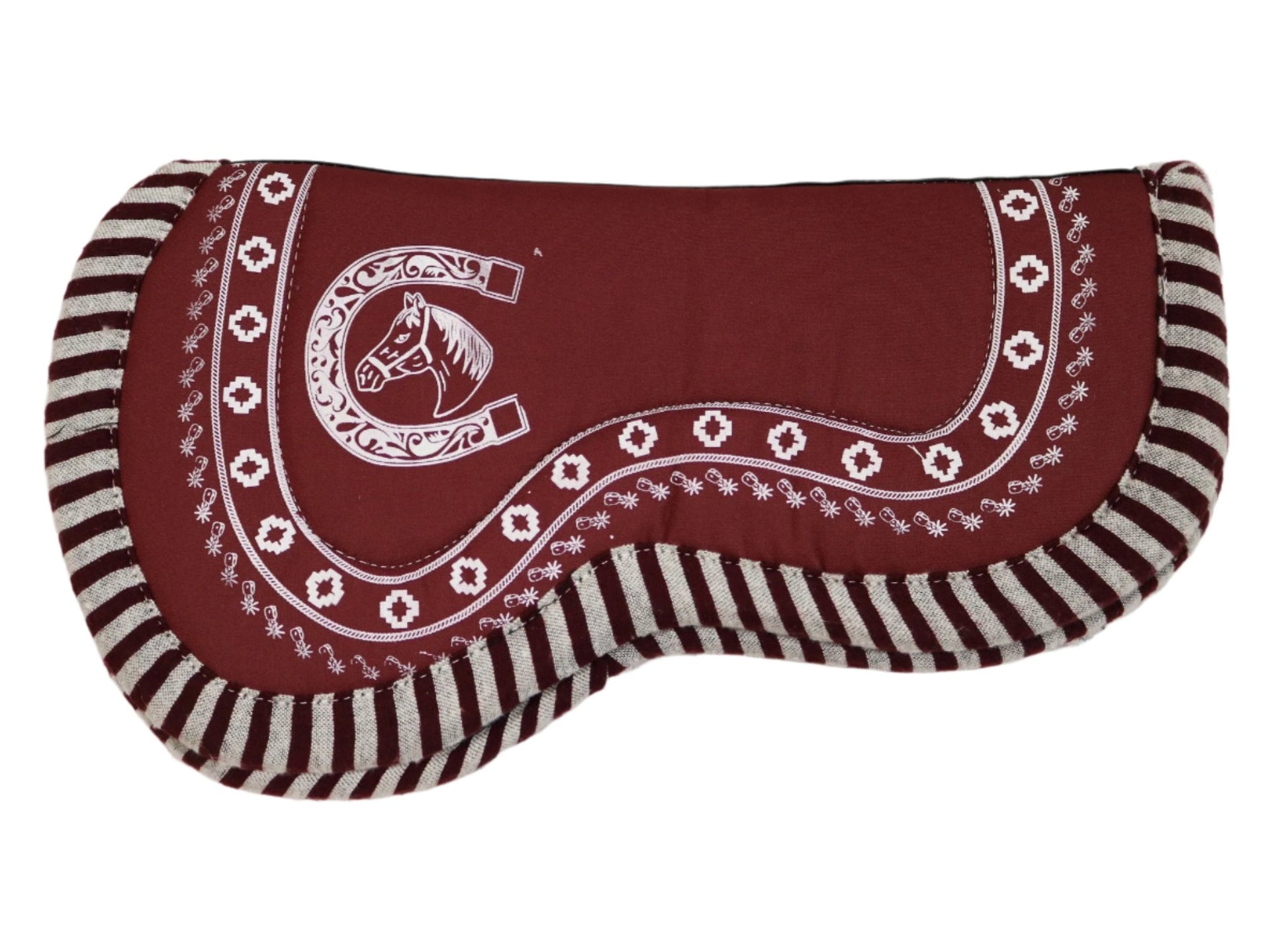 Carona Cola de Pato Vino Charra Horse Saddle Pad - M - Royal Saddles - Charro Pads/Caronas