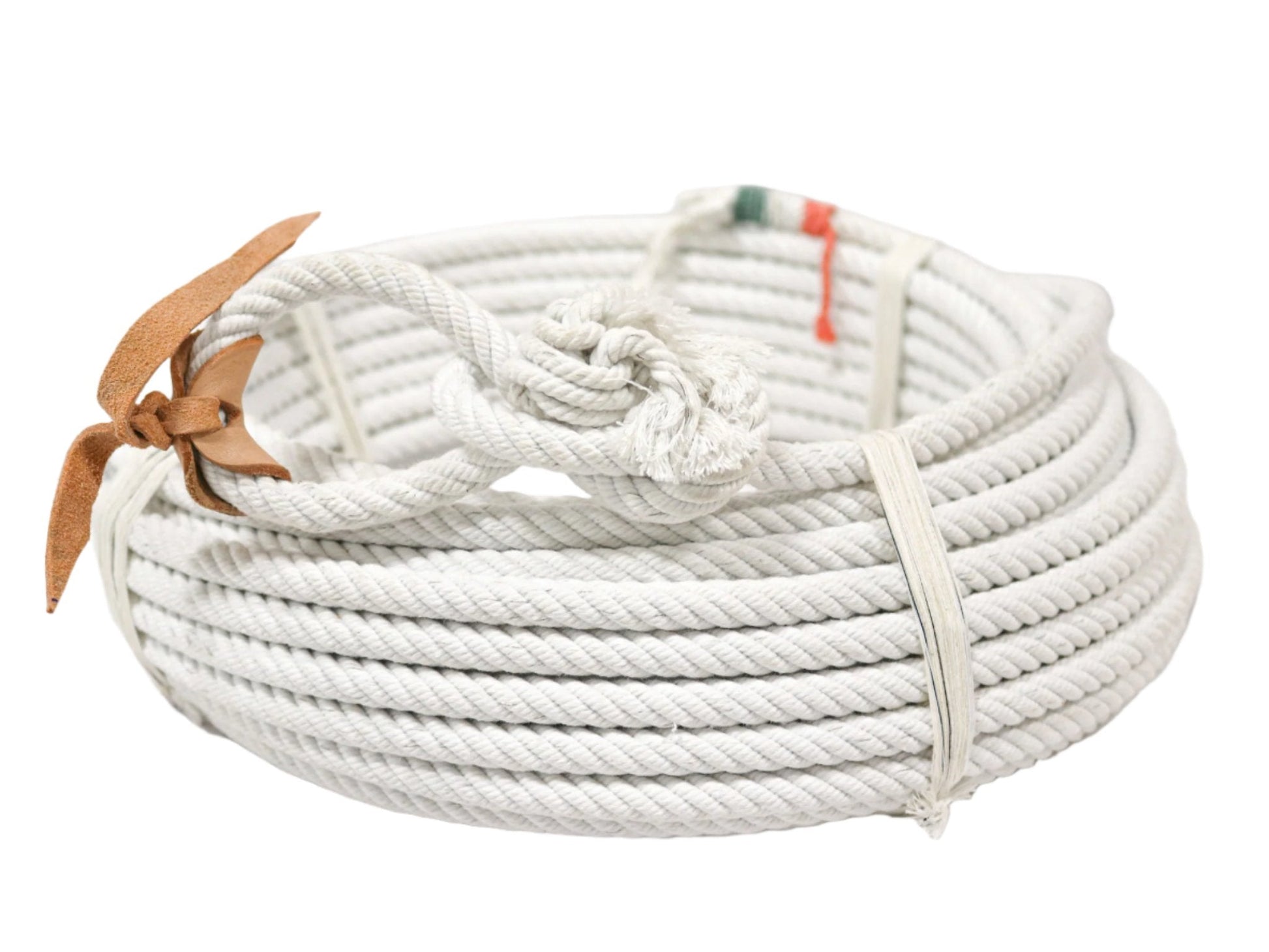 Charro 95 ft (30MTS) White Cotton Rope Soga Hondilla - M - Royal Saddles - Ropes/Sogas