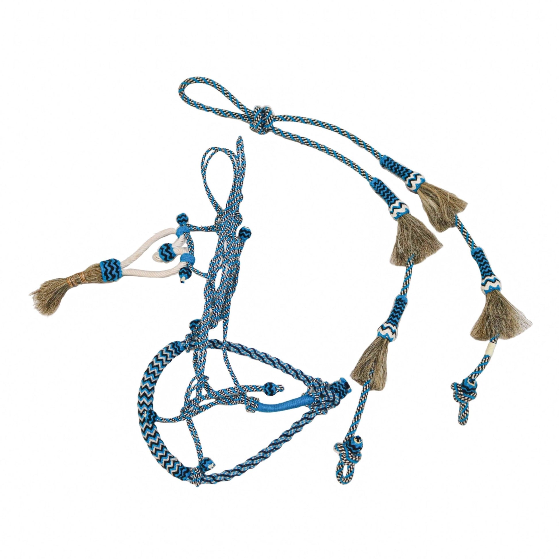 Charro Bosalillo Cabresto Riendas Azul Bosal Halter - M - Royal Saddles - Charro Bozal