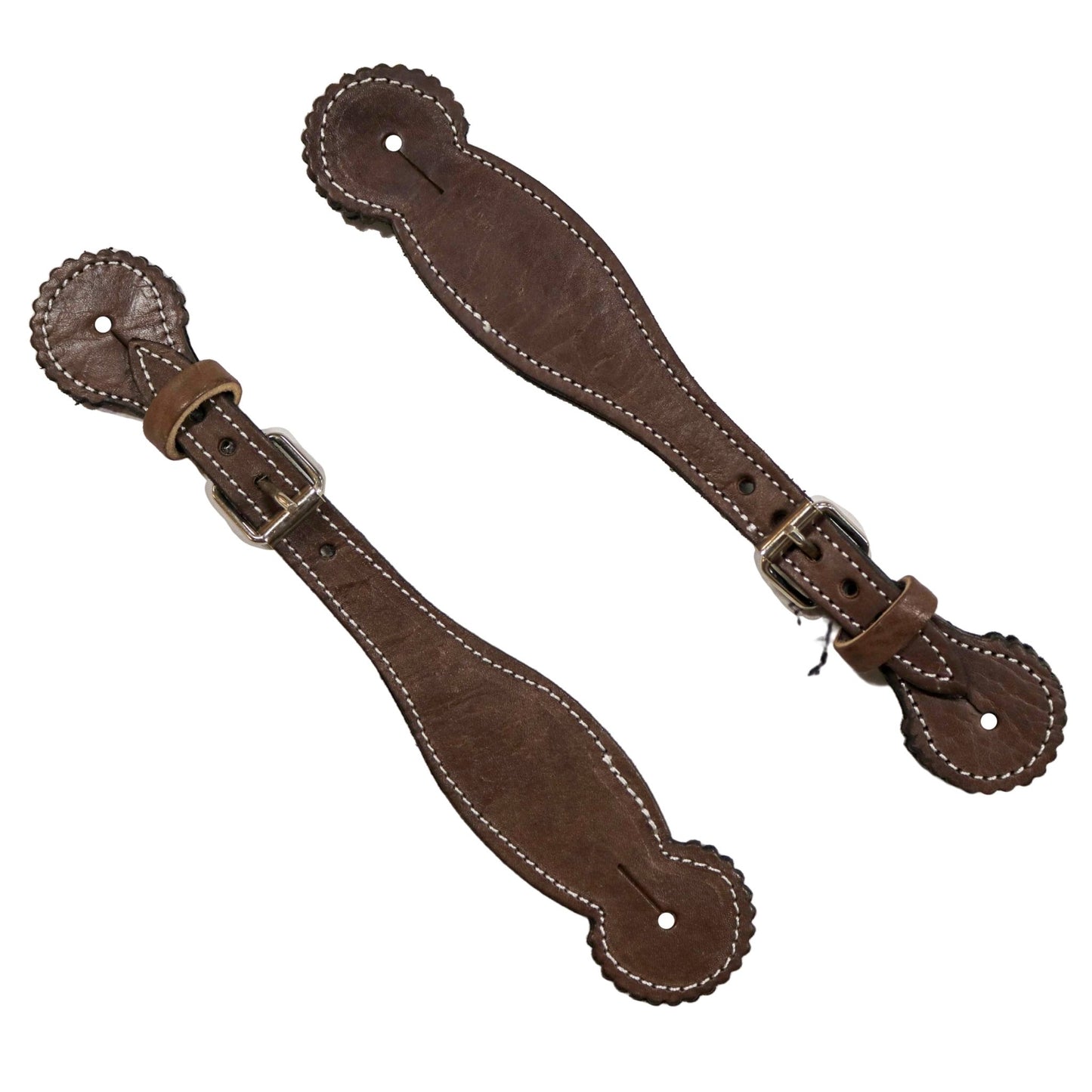 Charro Brown Correones Leather Spur Straps - M - Royal Saddles - Charro Spurs Strap