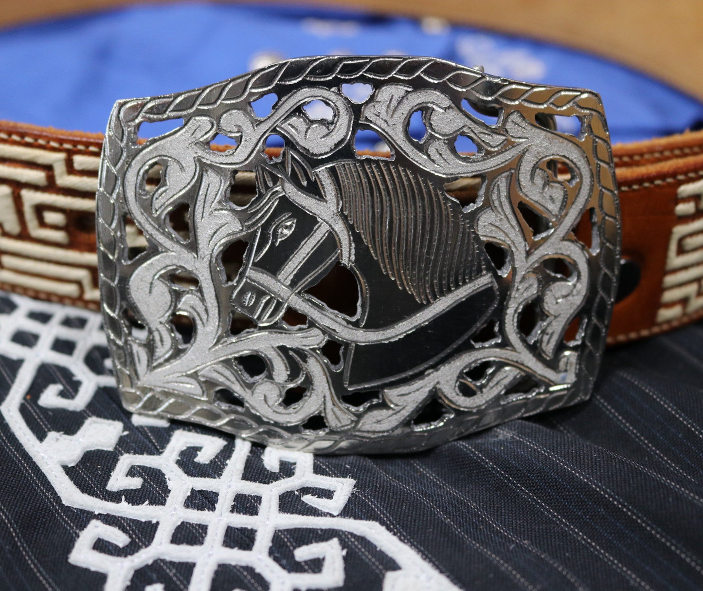 Charro Buckle Hebilla Charra Flor Cuadrada - M - Royal Saddles - Belts/Buckles