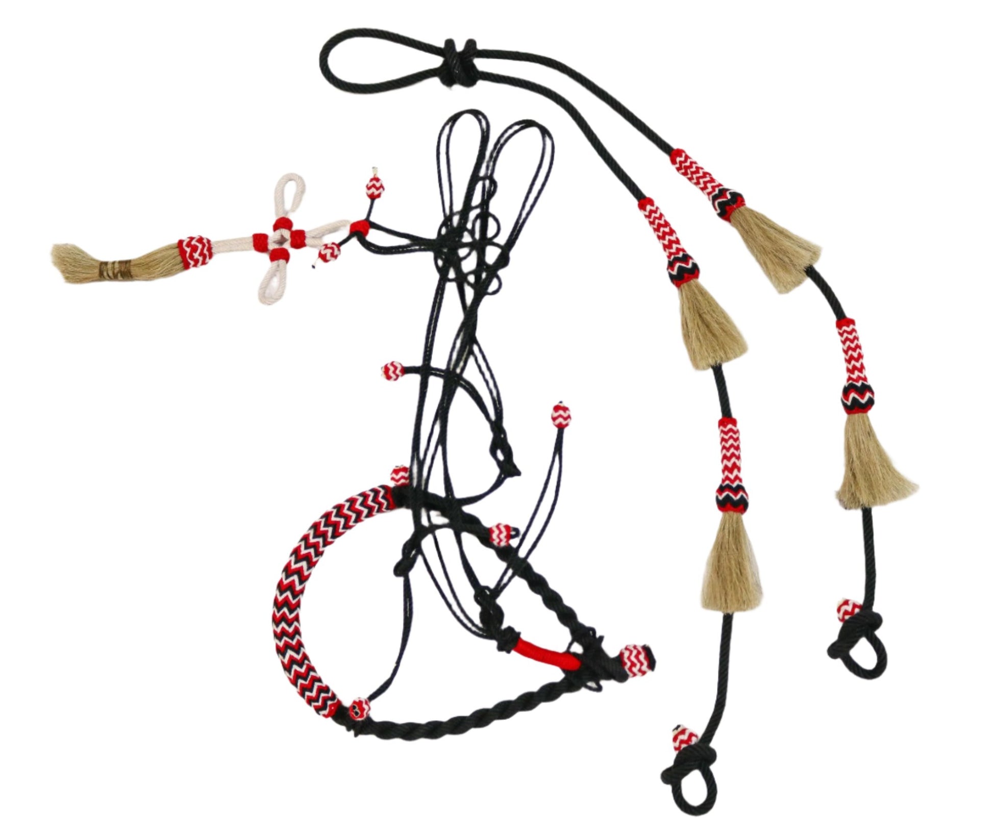 Charro Cross Cabresto Riendas Black Charro Headstall Bosal - M - Royal Saddles - Charro Bozal