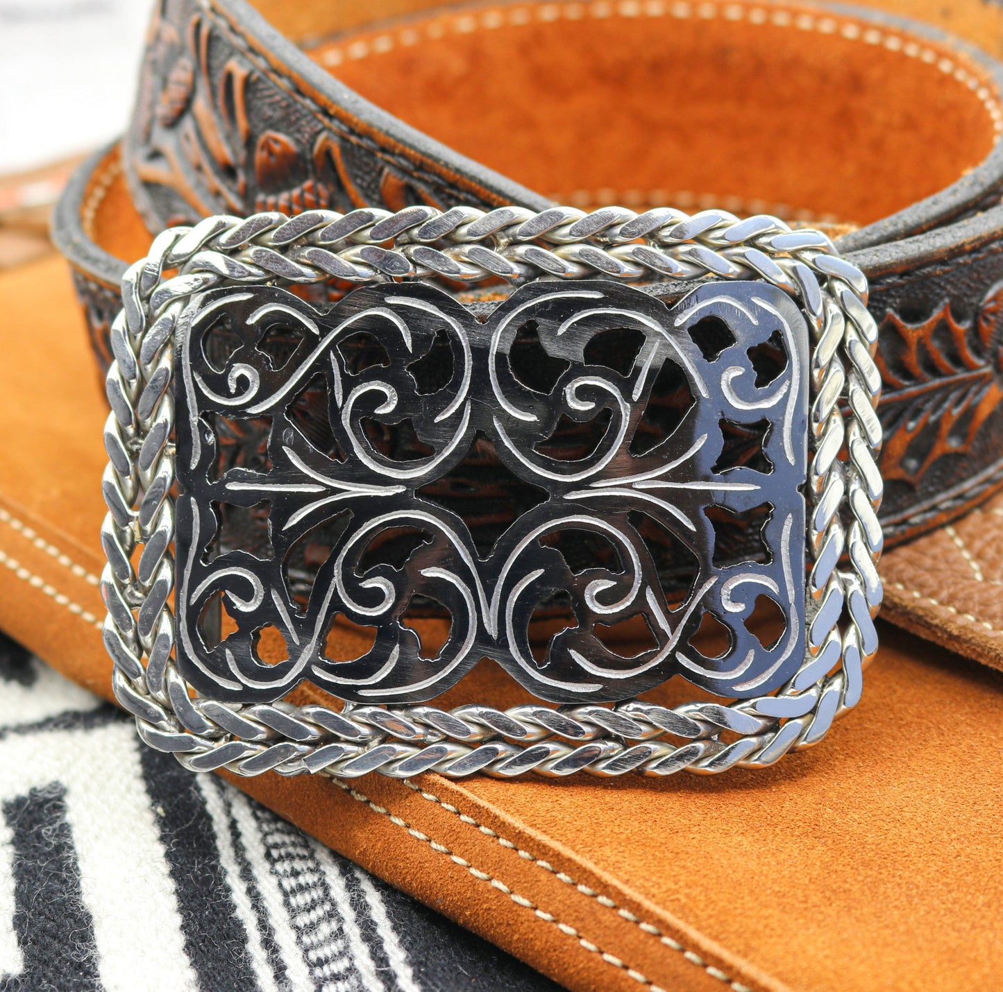 Charro Handmade Buckle Hebilla Acero Fina - M - Royal Saddles - Belts/Buckles