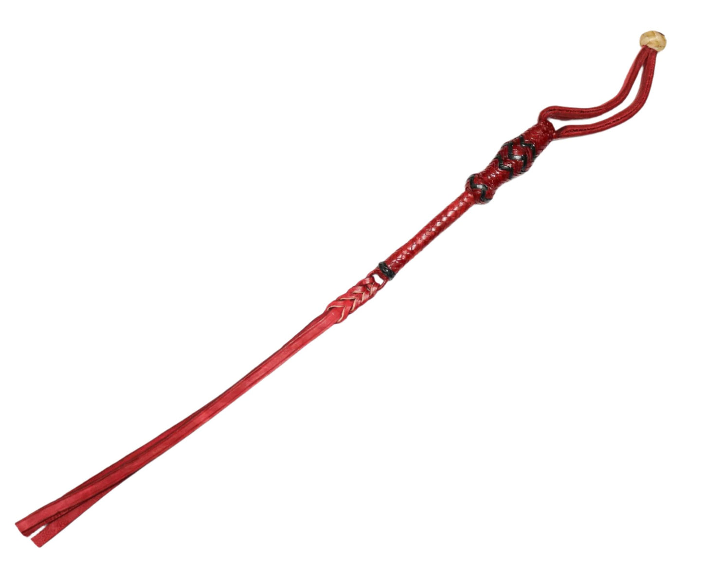 Charro Horse Red Quirt Rawhide Leather Cuarta Cuero Crudo Fina - M - Royal Saddles - Charro Whips/Cuartas