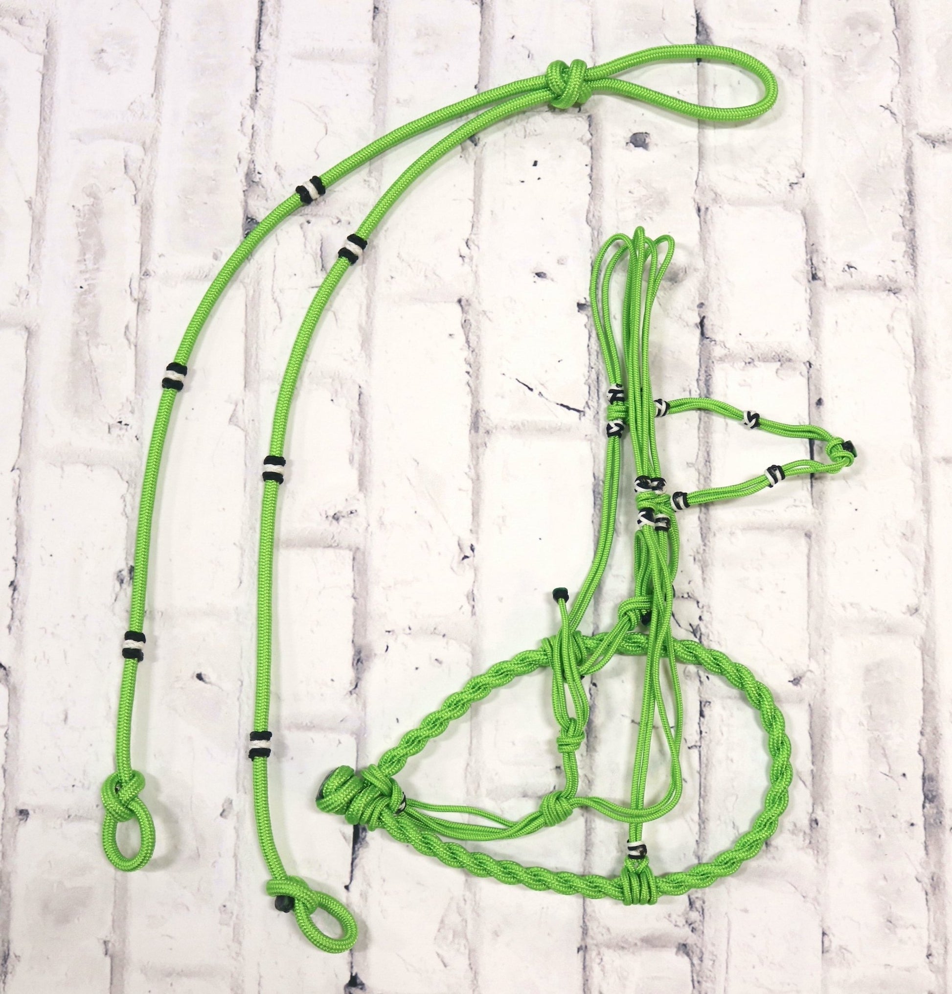 Charro Lime Green Bosalillo Bosal Reins - M - Royal Saddles - Charro Bozal