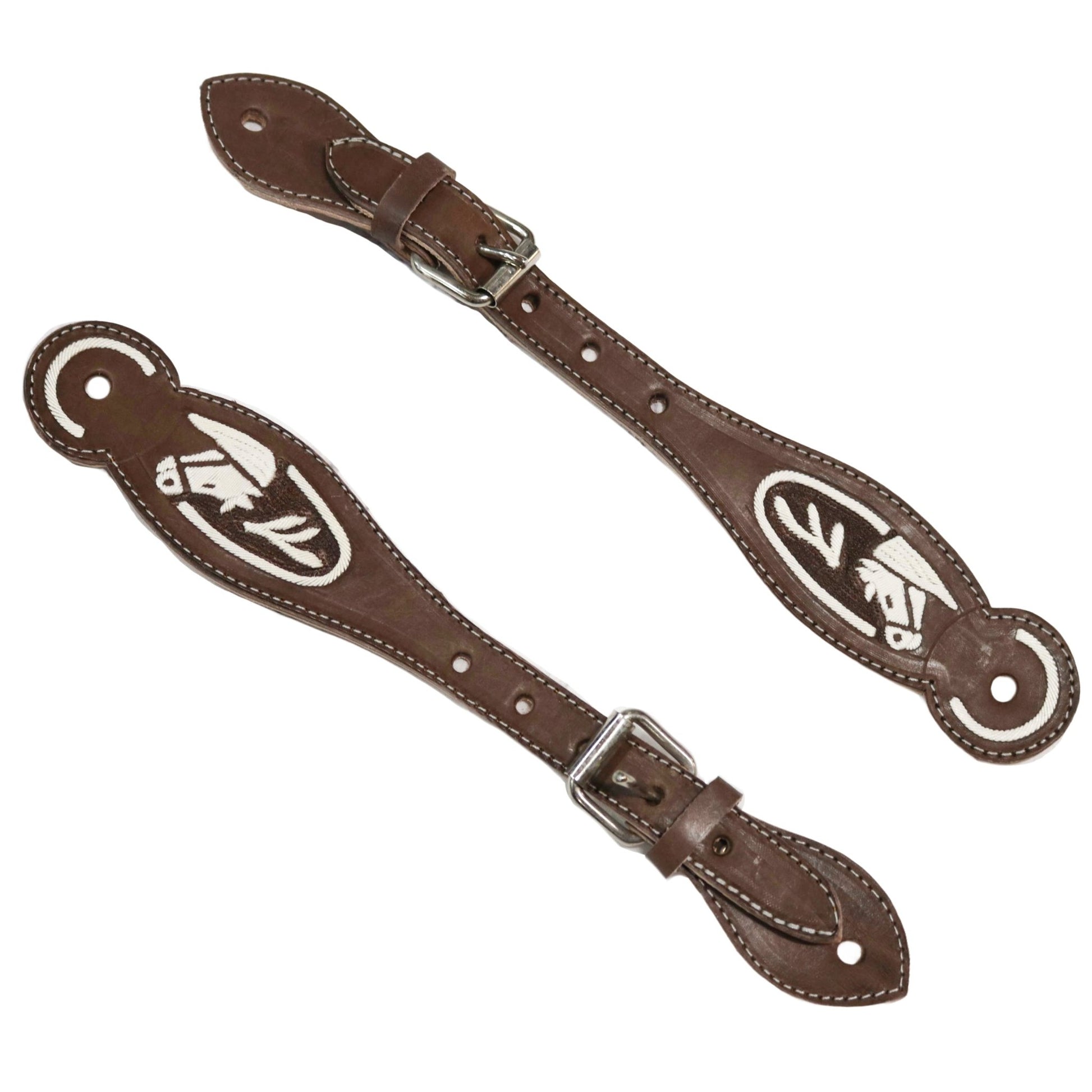 Charro Mexican Spur Straps Espuelas Piteados - M - Royal Saddles - Charro Spurs Strap