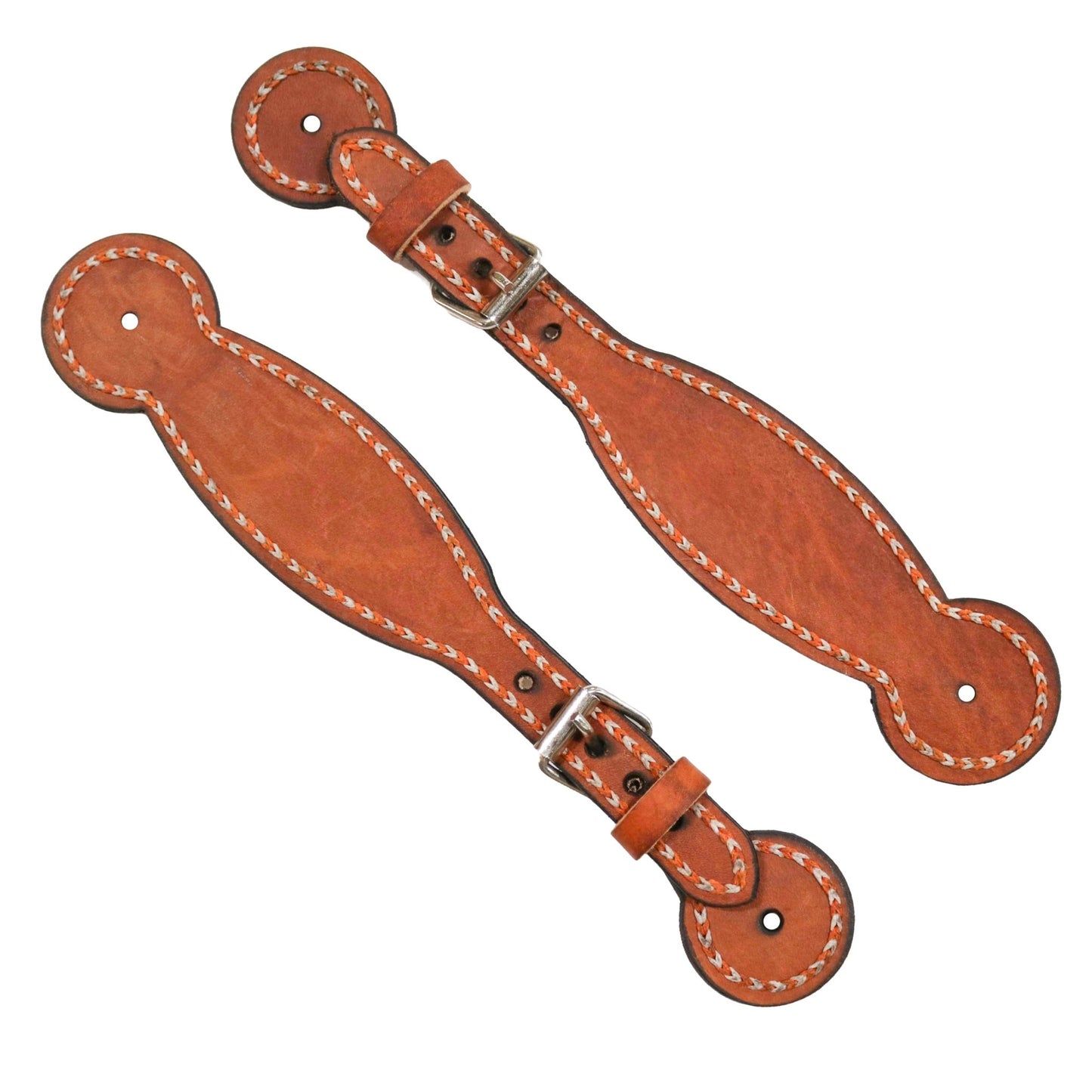 Charro Miel Cosido A Mano Correones Espuelas - M - Royal Saddles - Charro Spurs Strap