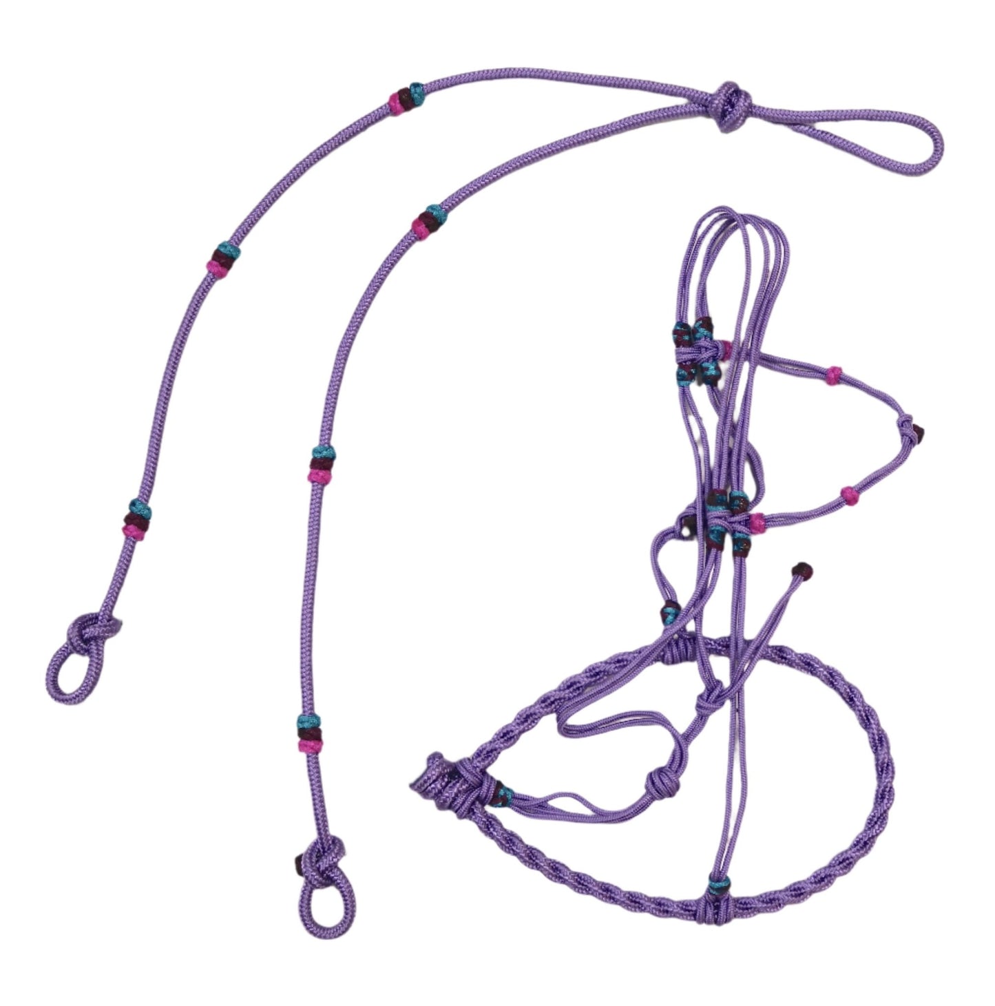 Charro Purple Bosalillo Bosal Reins - M - Royal Saddles - Charro Bozal