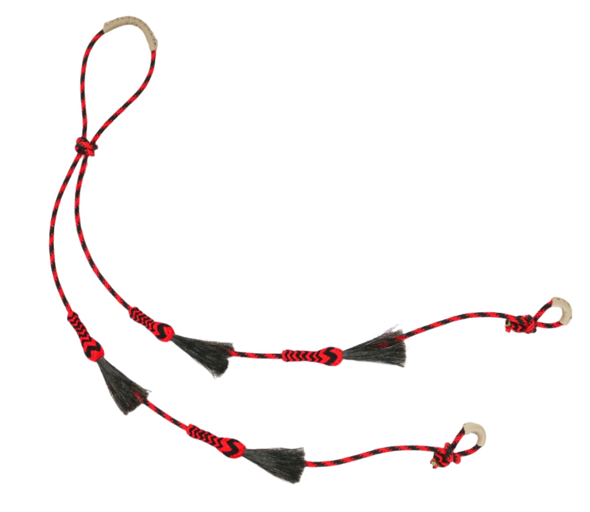 Charro Reins Horse Hair Red Riendas con Crin de Caballo Rojo - M - Royal Saddles - Charro Reins