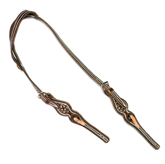 Charro Saddle Headstall Chocolate Brown Cabezada - M - Royal Saddles - Charro Headstalls/Cabezada