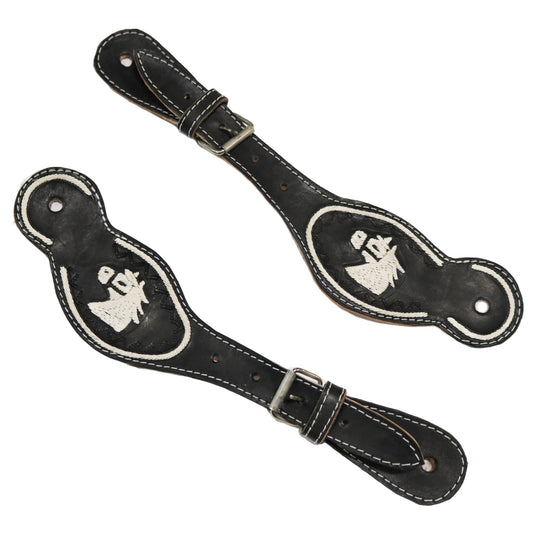 Charro Spur Straps Caballo Horse Correones Piteados - M - Royal Saddles - Charro Spurs Strap