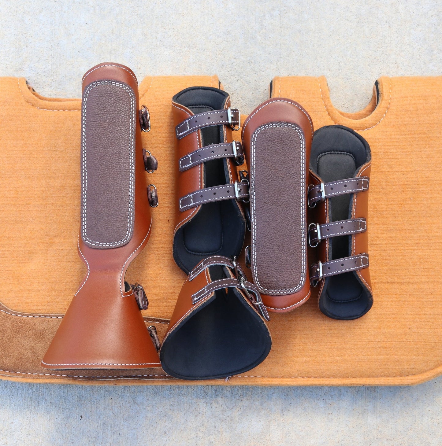 Charro Tan Protectores Horse Leg Boot Protector - M - Royal Saddles - Horse Gear