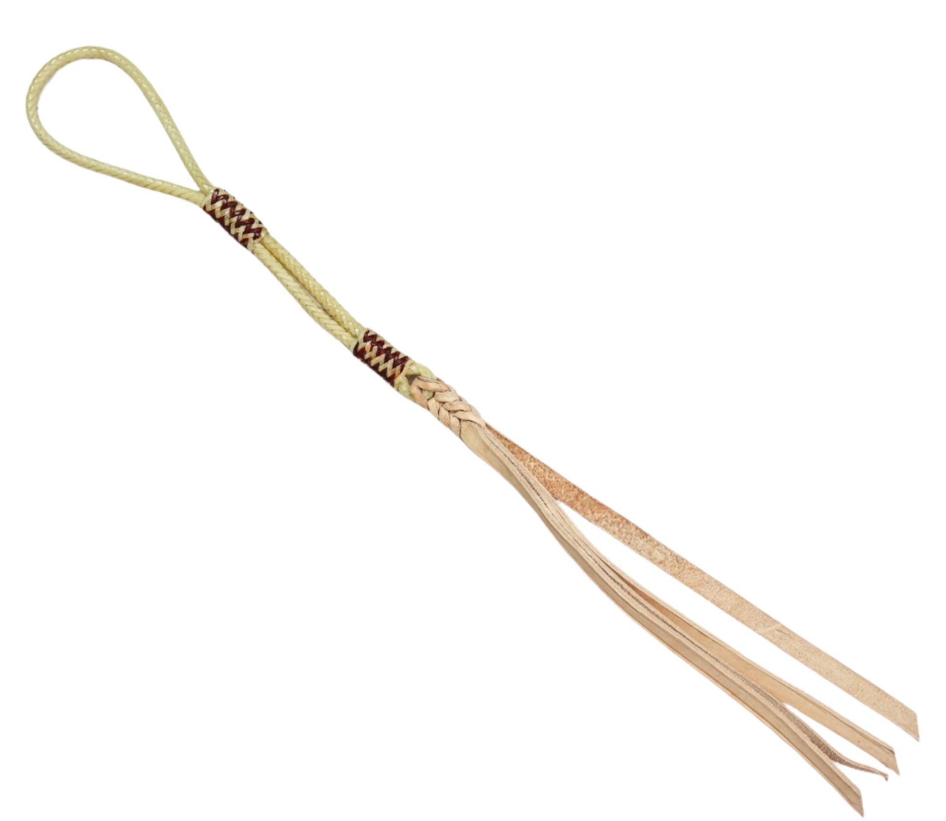 Charros Cuarta Trenzada Cuero Crudo Rawhide Braided Quirt - M - Royal Saddles - Charro Whips/Cuartas