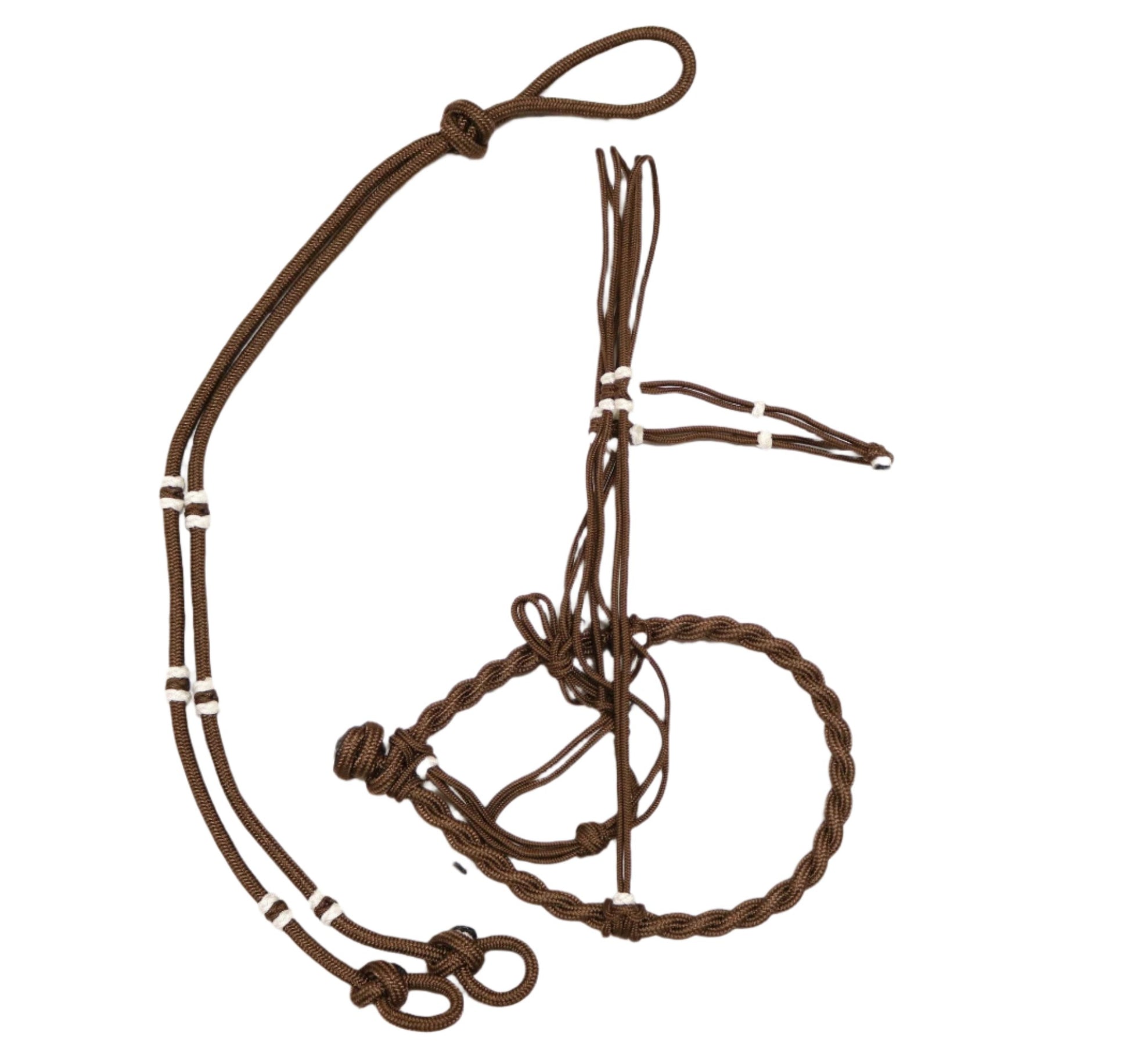 Charros Original Brown Bosal/Rienda Cafe Horse Halter - M - Royal Saddles - Charro Bozal